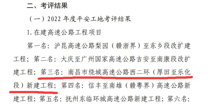 2022年度全省“平安工地”审核评价西二环高速项目喜获探花 _尊时凯龙